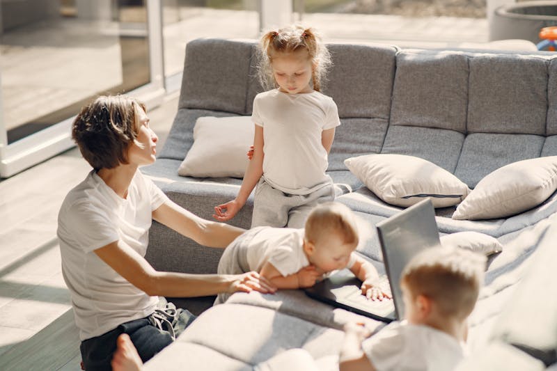 Mom burnt out with her kids